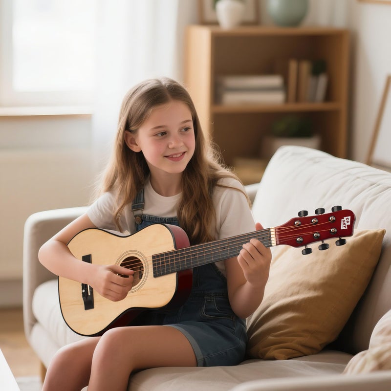 CB SKY 30" Wooden Acoustic Guitar for Kids/Boys/Girls/Beginners/Guitar for age 3-5 5-9 Natural - Image 5